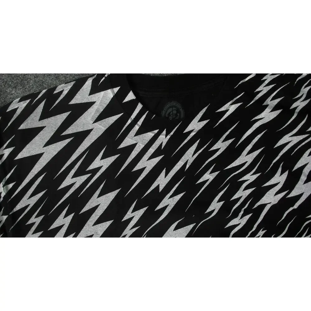 Anchor Blue Y2K Lightning Bolt Sneaker Graphic AOP Tee Black Mens 3XL Oversized